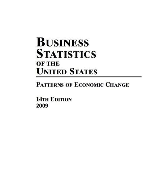 Cover image for book Business Statistics of the United States 2009