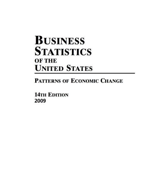 Cover image for book Business Statistics of the United States 2009