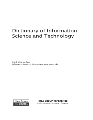 Dictionary of Information Science and Technology