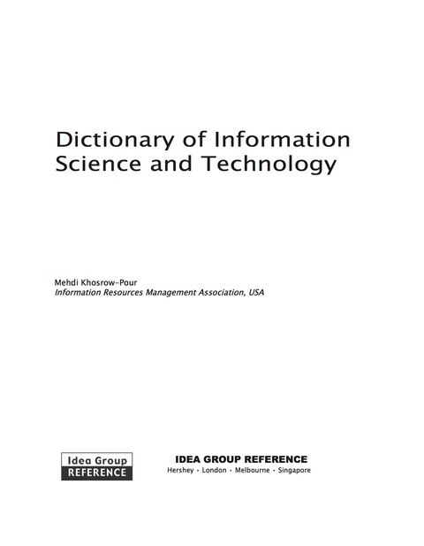Cover image for book Dictionary of Information Science and Technology