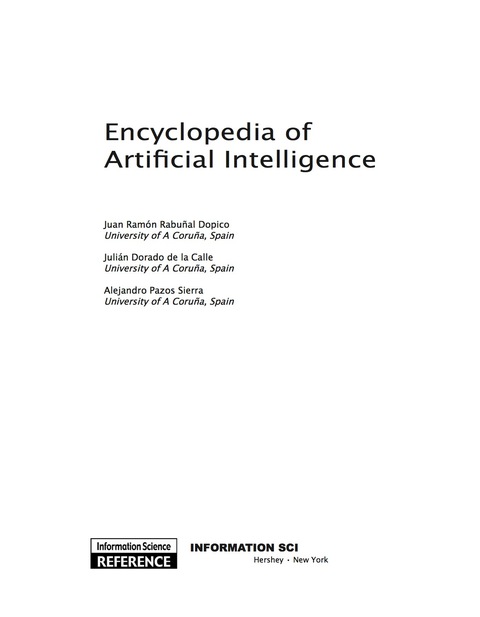 Cover image for book Encyclopedia of Artificial Intelligence
