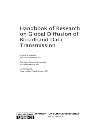 Handbook of Research on Global Diffusion of Broadband Data Transmission