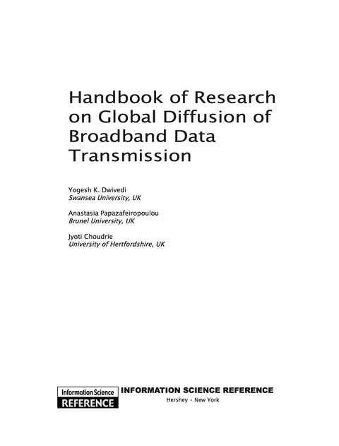Cover image for book Handbook of Research on Global Diffusion of Broadband Data Transmission