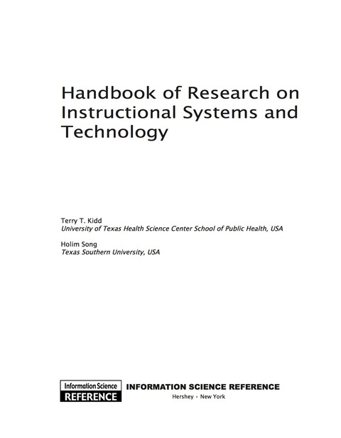Cover image for book Handbook of Research on Instructional Systems and Technology