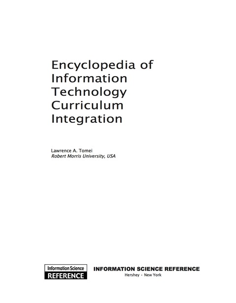Cover image for book Encyclopedia of Information Technology Curriculum Integration