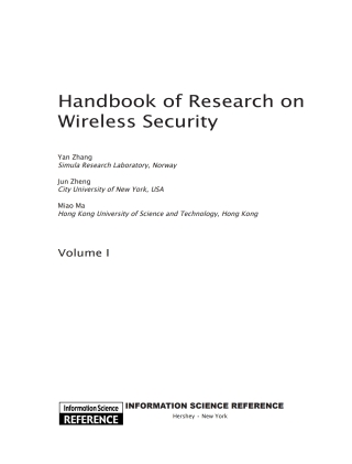 Handbook of Research on Wireless Security