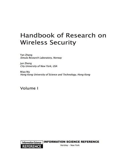 Cover image for book Handbook of Research on Wireless Security