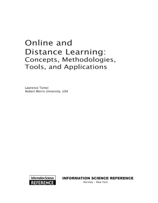 Online and Distance Learning: Concepts, Methodologies, Tools, and Applications