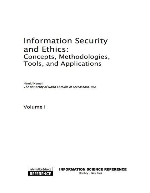 Cover image for book Information Security and Ethics