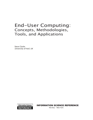 End-User Computing: Concepts, Methodologies, Tools, and Applications