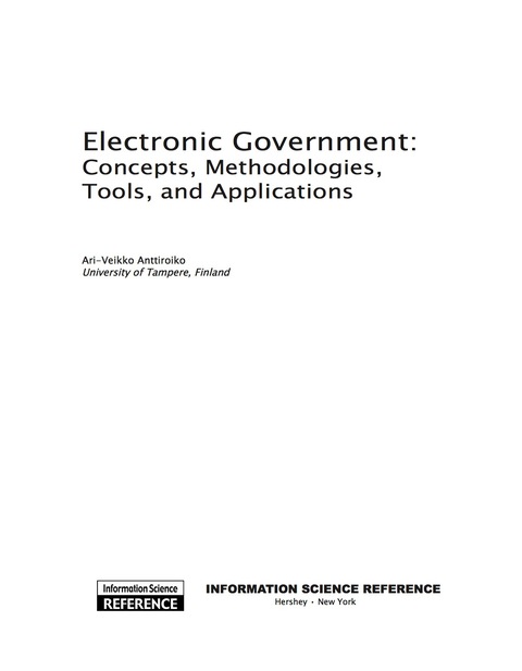 Cover image for book Electronic Government