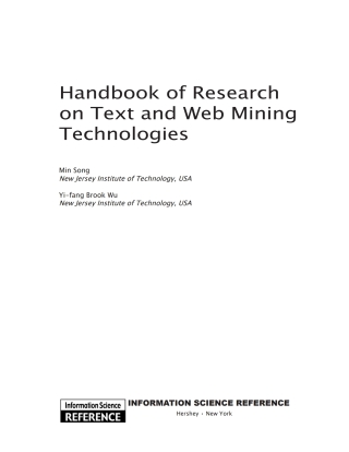 Handbook of Research on Text and Web Mining Technologies