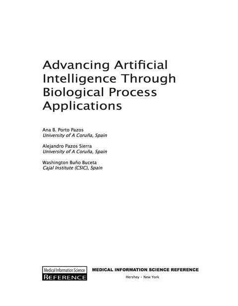 Cover image for book Advancing Artificial Intelligence through Biological Process Applications