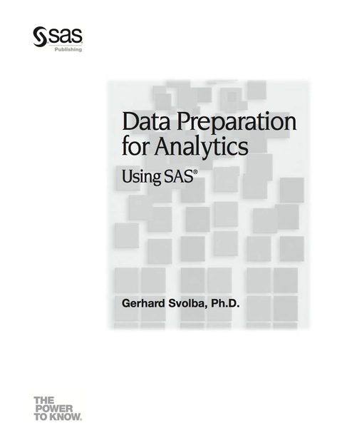 Data Preparation for Analytics Using SAS 