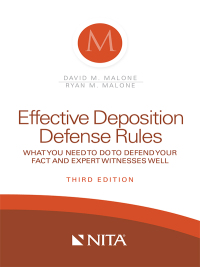 Cover image: Effective Deposition Defense Rules 3rd edition 9781601565402