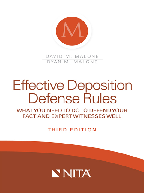 Cover image for book Effective Deposition Defense Rules
