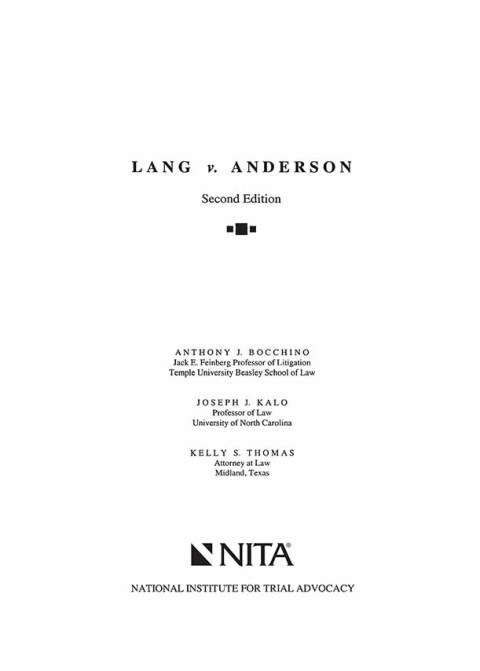 Cover image for book Lang v. Anderson