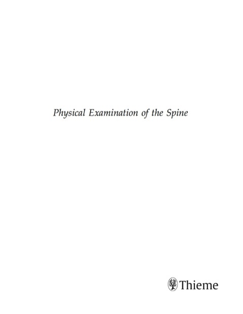 Physical Examination of the Spine 