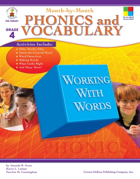 Cover image for book Month-by-Month Phonics and Vocabulary, Grade 4