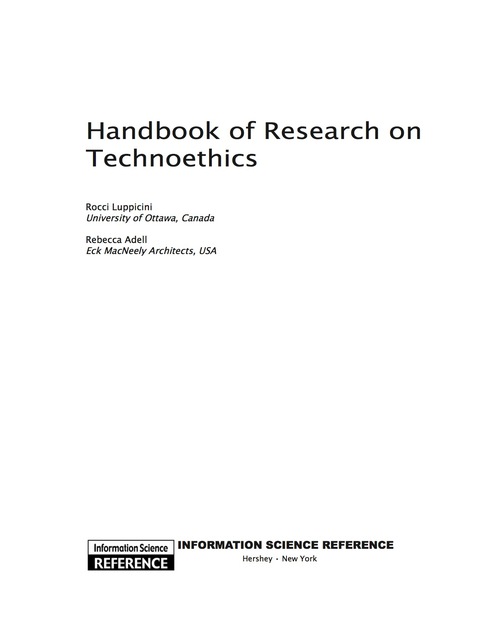 Cover image for book Handbook of Research on Technoethics