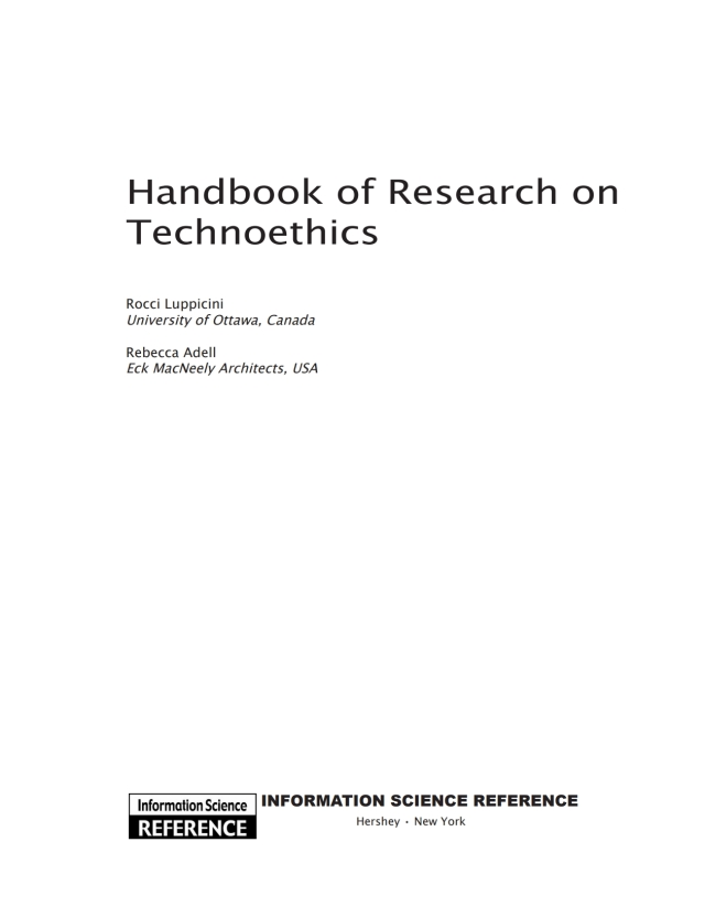 Handbook of Research on Technoethics