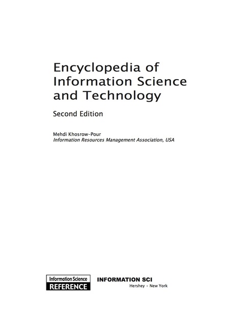 Cover image for book Encyclopedia of Information Science and Technology, Second Edition