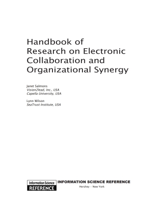 Handbook of Research on Electronic Collaboration and Organizational Synergy