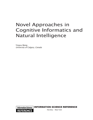 Novel Approaches in Cognitive Informatics and Natural Intelligence