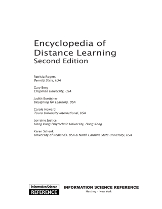 Encyclopedia of Distance Learning, Second Edition