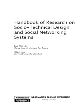 Handbook of Research on Socio-Technical Design and Social Networking Systems