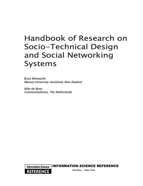 Cover image for book Handbook of Research on Socio-Technical Design and Social Networking Systems