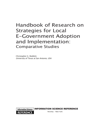 Handbook of Research on Strategies for Local E-Government Adoption and Implementation: Comparative Studies