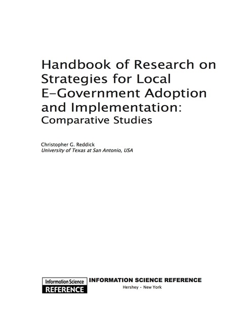 Cover image for book Handbook of Research on Strategies for Local E-Government Adoption and Implementation