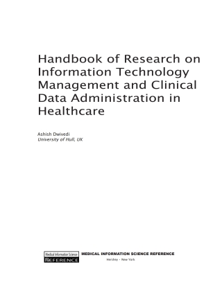 Handbook of Research on Information Technology Management and Clinical Data Administration in Healthcare