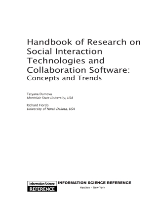 Handbook of Research on Social Interaction Technologies and Collaboration Software: Concepts and Trends