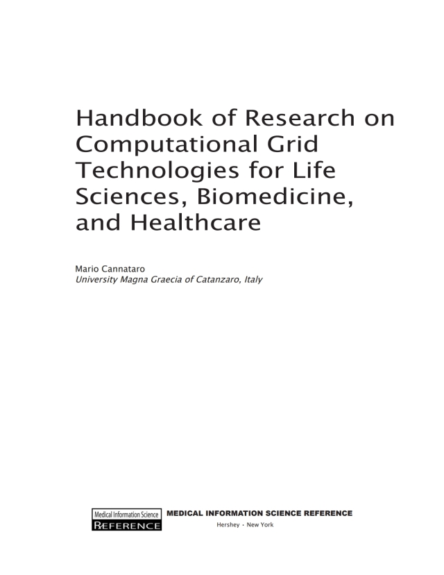Handbook of Research on Computational Grid Technologies for Life Sciences, Biomedicine, and Healthcare
