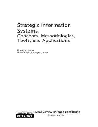 Strategic Information Systems: Concepts, Methodologies, Tools, and Applications