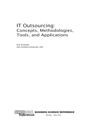 IT Outsourcing: Concepts, Methodologies, Tools, and Applications
