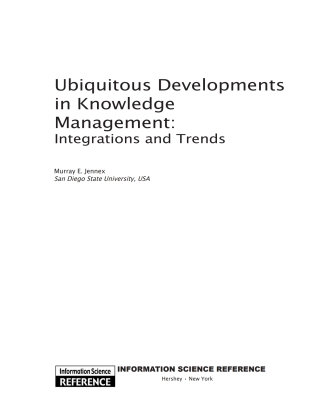 Ubiquitous Developments in Knowledge Management: Integrations and Trends