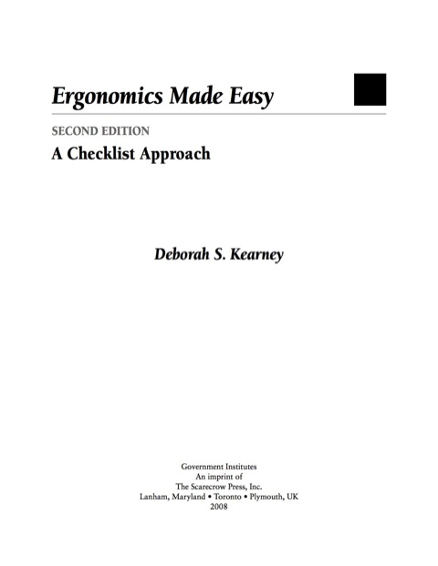 Ergonomics Made Easy A Checklist Approach