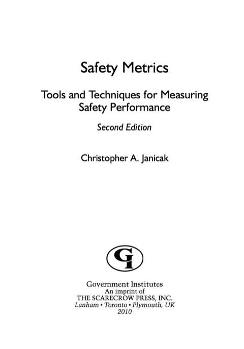 Cover image for book Safety Metrics