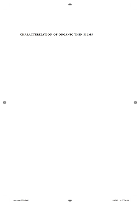Cover image for book Characterization of Organic Thin Films
