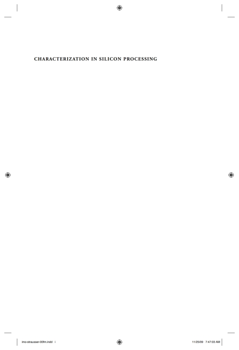 Cover image for book Characterization in Silicon Processing