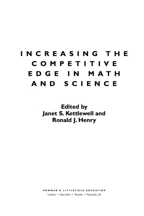 Cover image for book Increasing the Competitive Edge in Math and Science