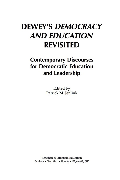 Cover image for book Dewey's Democracy and Education Revisited