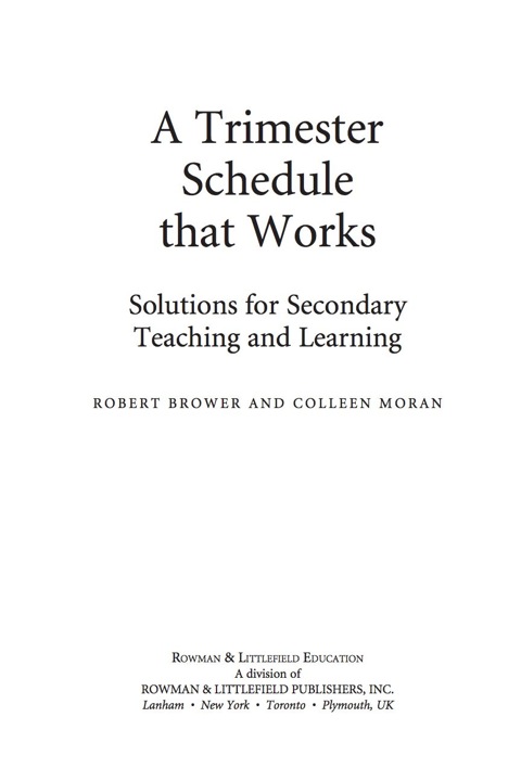 Cover image for book A Trimester Schedule that Works