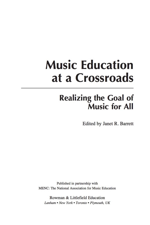 Cover image for book Music Education at a Crossroads