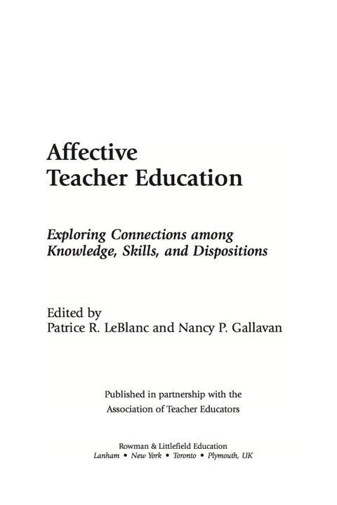 Cover image for book Affective Teacher Education