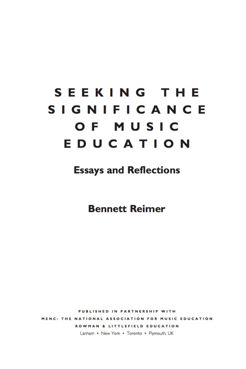Cover image for book Seeking the Significance of Music Education
