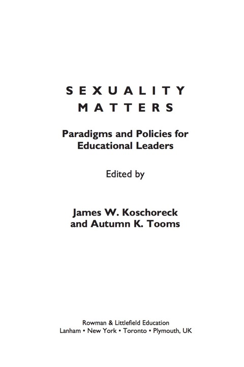 Cover image for book Sexuality Matters